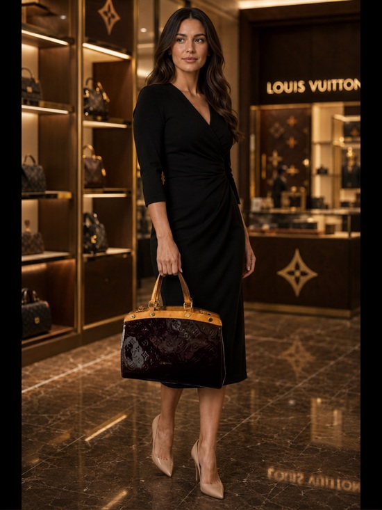 Handbags - Louis Vuitton Brea MM in Amarante Vernis Leather